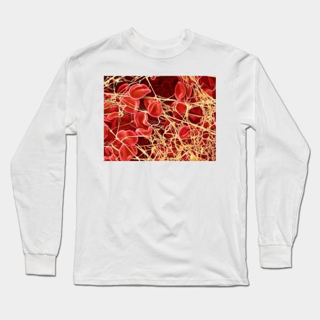 Blood clot, SEM (P260/0107) Long Sleeve T-Shirt by SciencePhoto